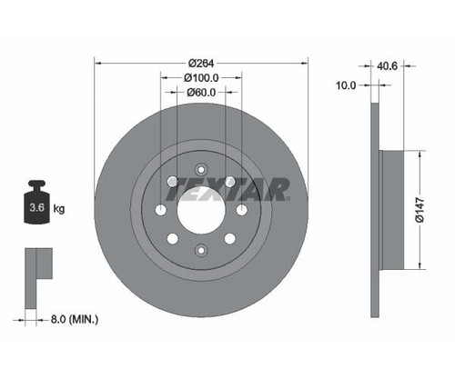 Textar disco freno - 2x,